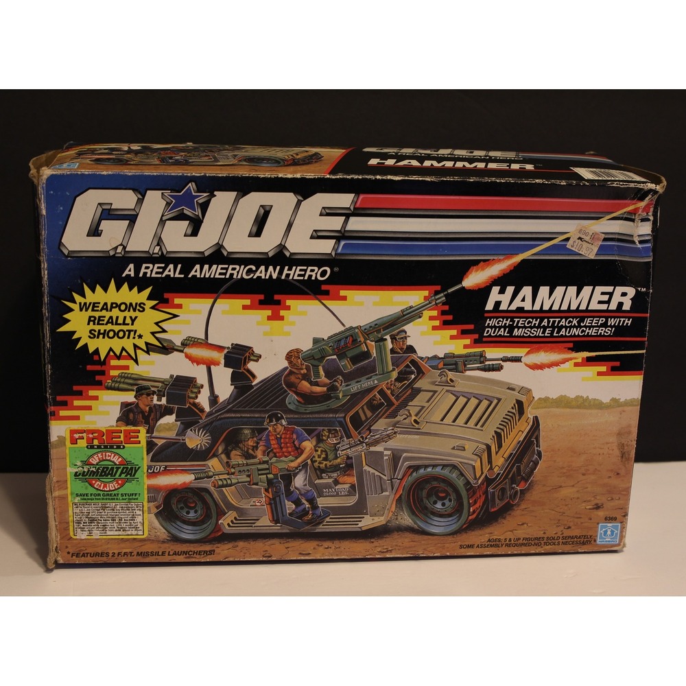 GI JOE Vintage Hammer Attack Jeep 1989 #6369 Incomplete For Parts o Restoration